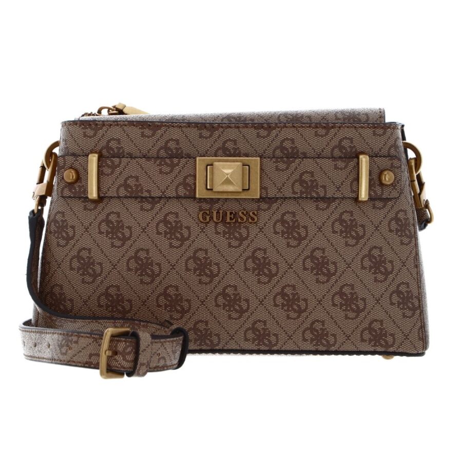 Guess Aieta Society Crossbody Bag Τσαντα Γυναικειο Latte Logo HWSB8781130 1