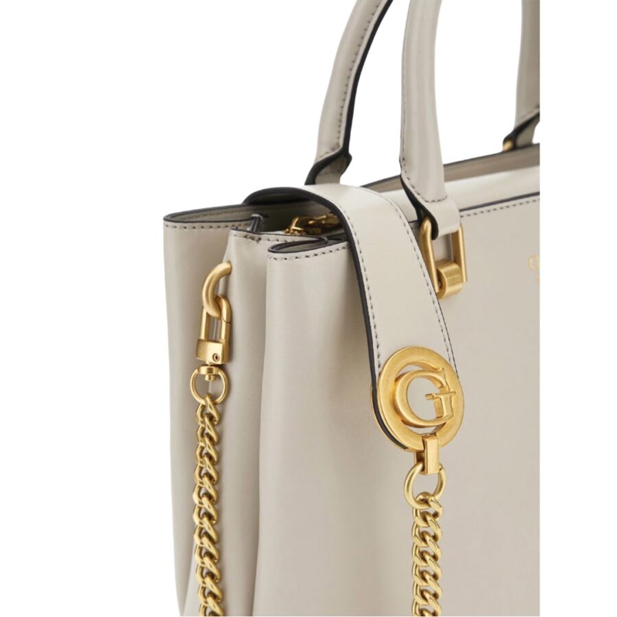 Guess Masie Girlfriend Satchel Τσάντα Γυναικεία Stone HWVA9190060 3