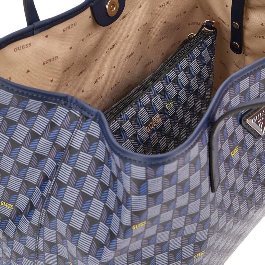 Guess Vikky II Large Tote Τσάντα Γυναικεία Blue Logo HWJT9318290 2