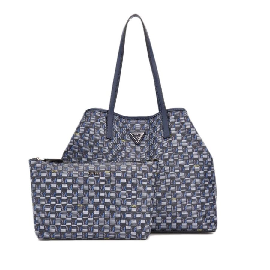 Guess Vikky II Large Tote Τσάντα Γυναικεία Blue Logo HWJT9318290 3