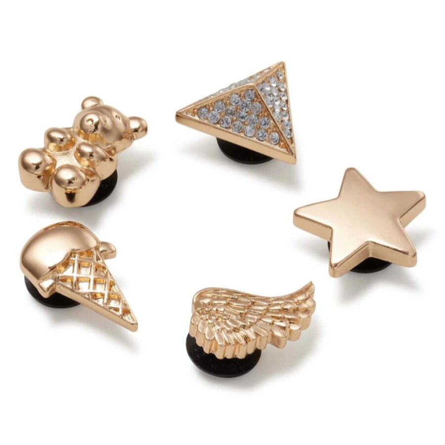 Jibbitz 10011118 Gold Icons 5 Pack Διακοσμητικό Crocs 1