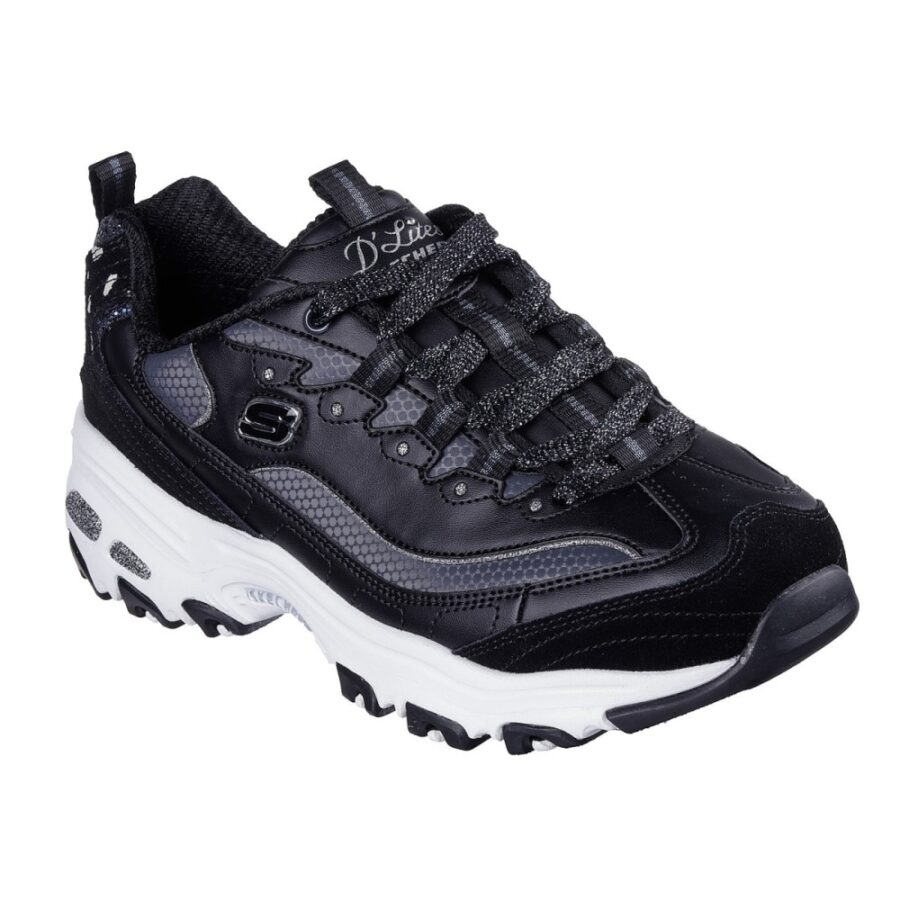 452053 skechers dlites golden chic 150235 sneakers blackwhite