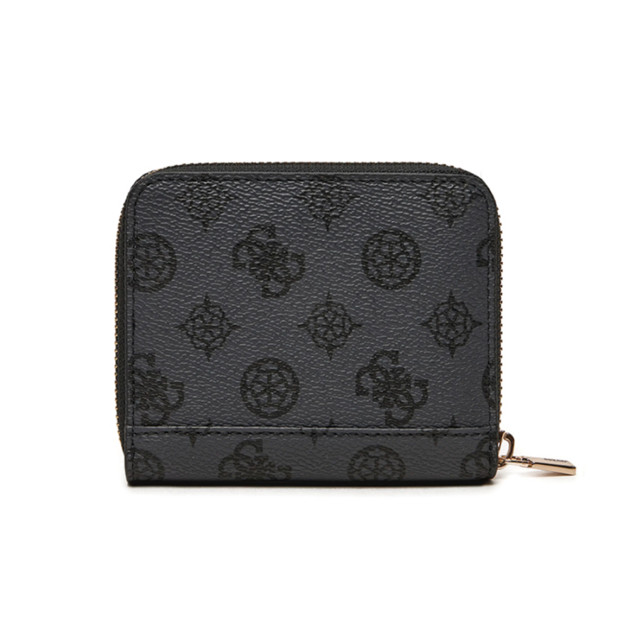 guess laurel slg small zip around charcoal logo gu0acswpg8500370000088