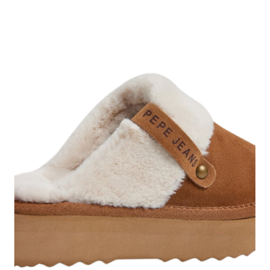 pepe jeans dissy north platform clog cognac brown pj0shpls1042100000001