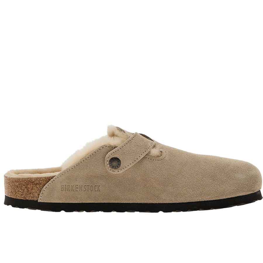 birkenstock boston leather shearling leve taupe 35 46 narrow classic unisex bk0sh1028299003546000020