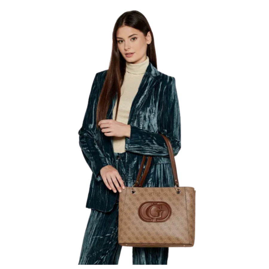 guess eco mietta noel tote latte logobrown gu0achwesg951325000087521