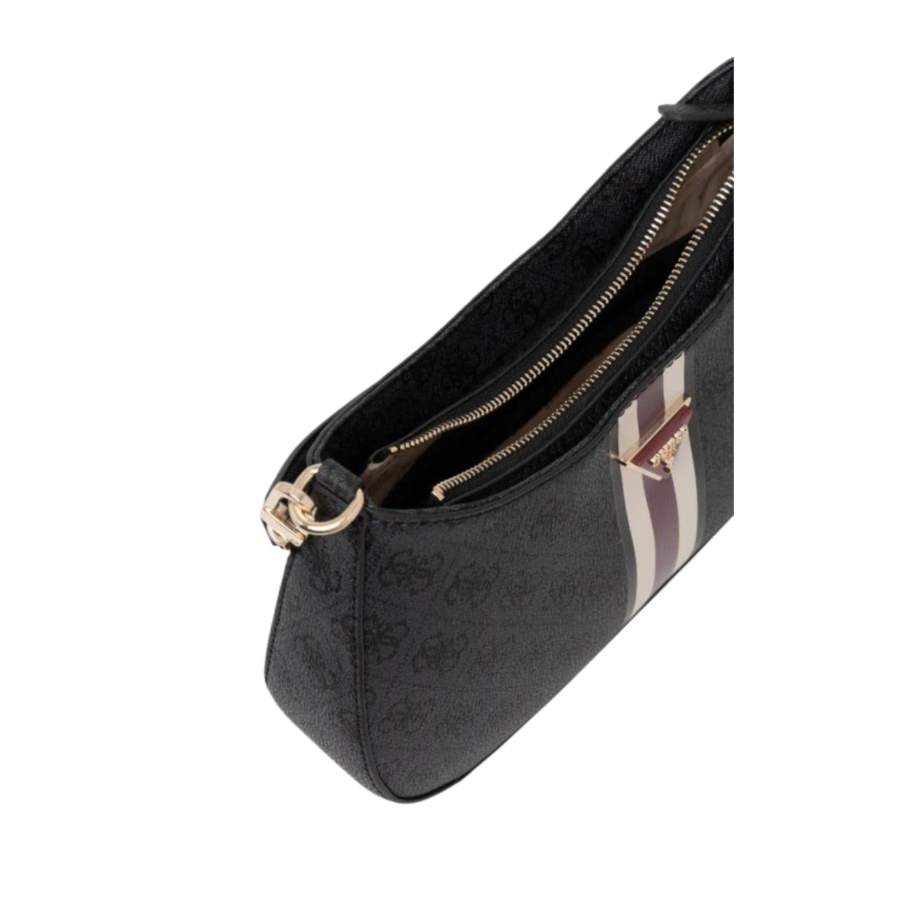guess noelle top zip shoulder bag coal logo gu0achwss787918000002111