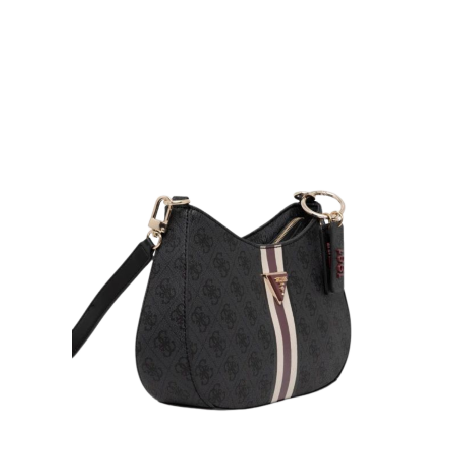 guess noelle top zip shoulder bag coal logo gu0achwss7879180000056