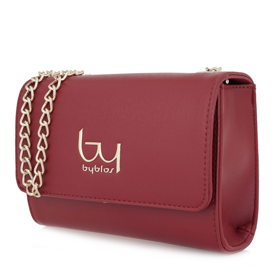 by byblos woman olivia saffiano flap bag dark red bybs09a01f5652