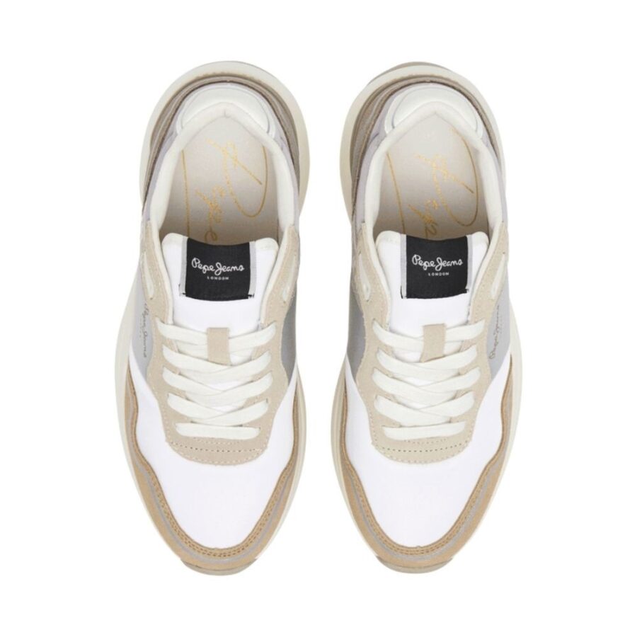pepe jeans kimi glam sneaker stone beige pls60042658