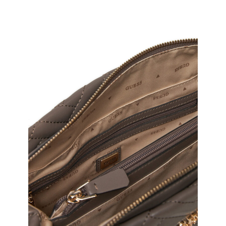 guess anning shoulder satchel dark taupe hwqg950809057
