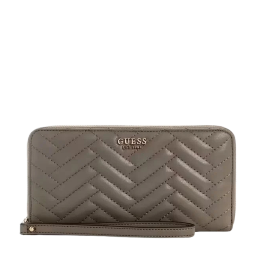 guess anning slg large zip around dark taupe swqg95081466362166