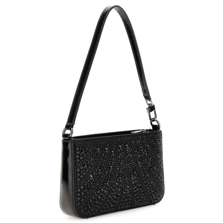 guess beauvoir mini top zip shoulder bag black hwxm952872065