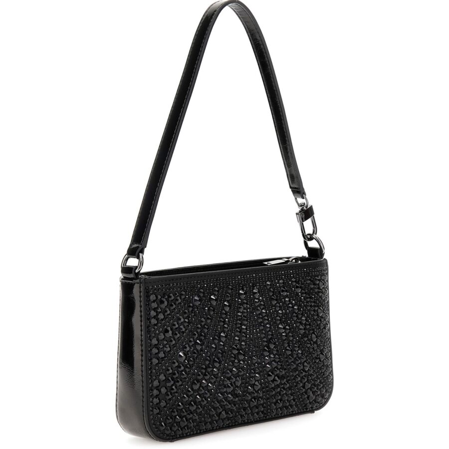 guess beauvoir mini top zip shoulder bag black hwxm952872070