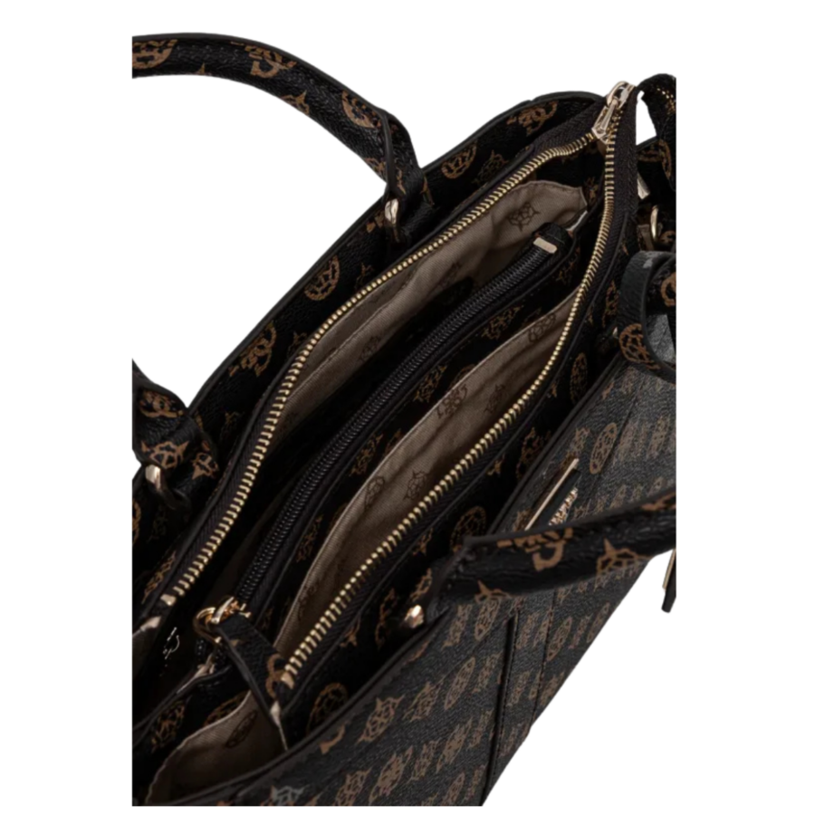 guess dorys luxury satchel mocha logo hwpm9521060