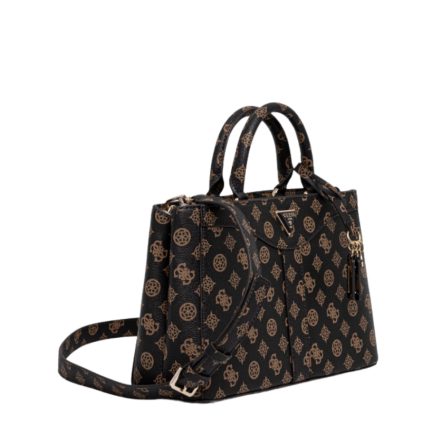 guess dorys luxury satchel mocha logo hwpm952106002