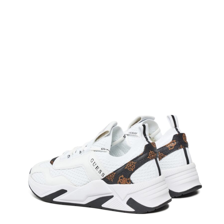 guess geniver2 logo sneaker white brown flpge2fal1288