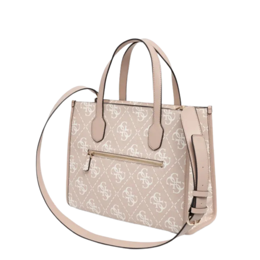 guess izzy 2 comp tote sand logo hwoq865422057
