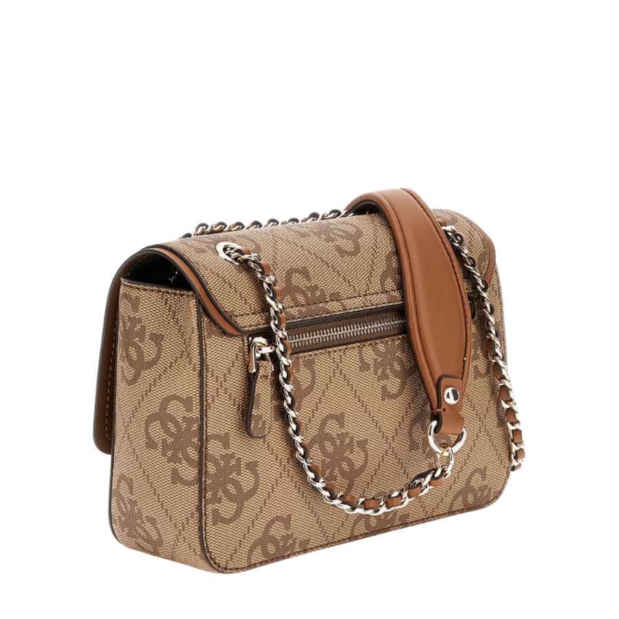 guess izzy convertible xbody flap latte logo hwos8654190500