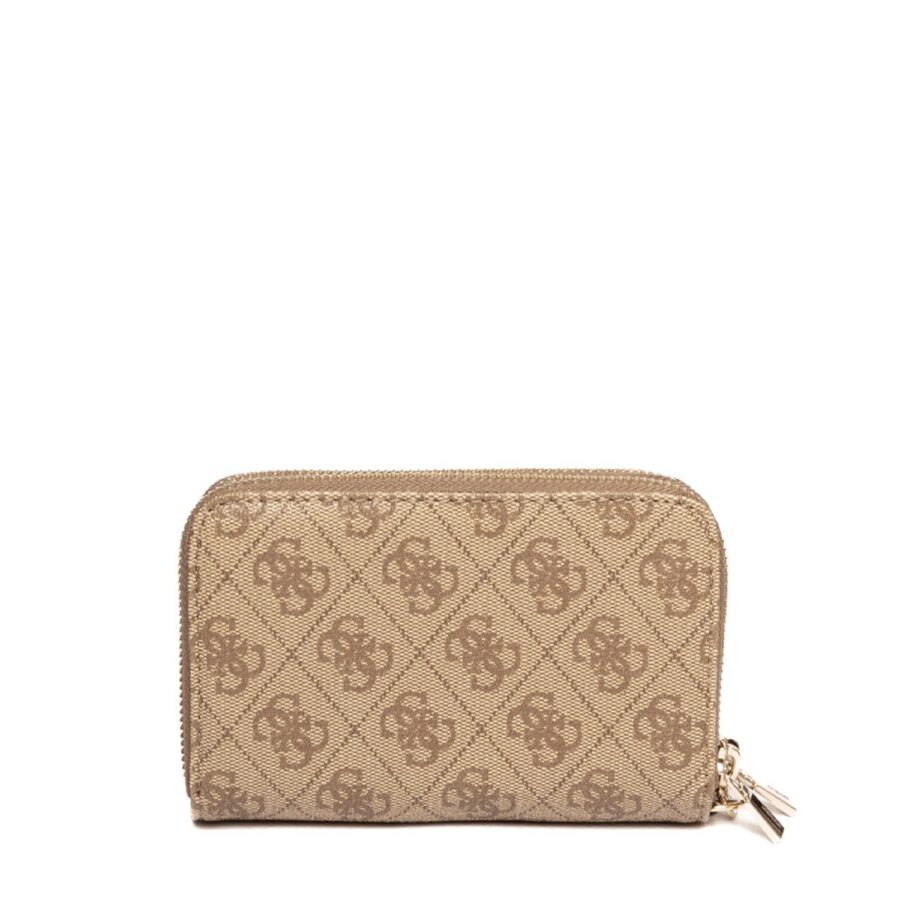 guess laurel slg medium double zip latte logo swsg850016426