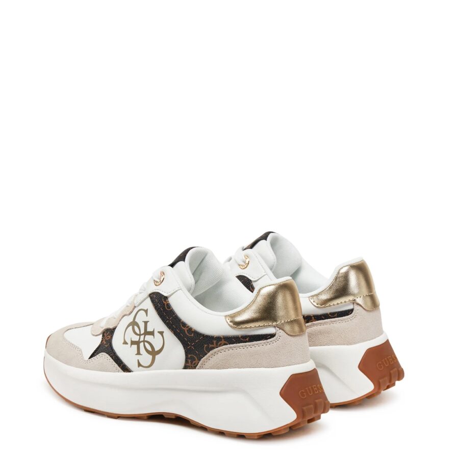 guess luckei sneaker white brown flplucpel1231