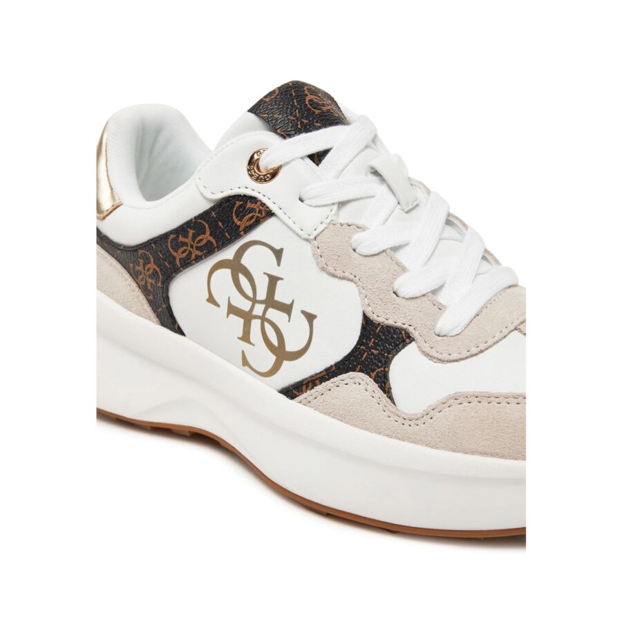 guess luckei sneaker white brown flplucpel1250