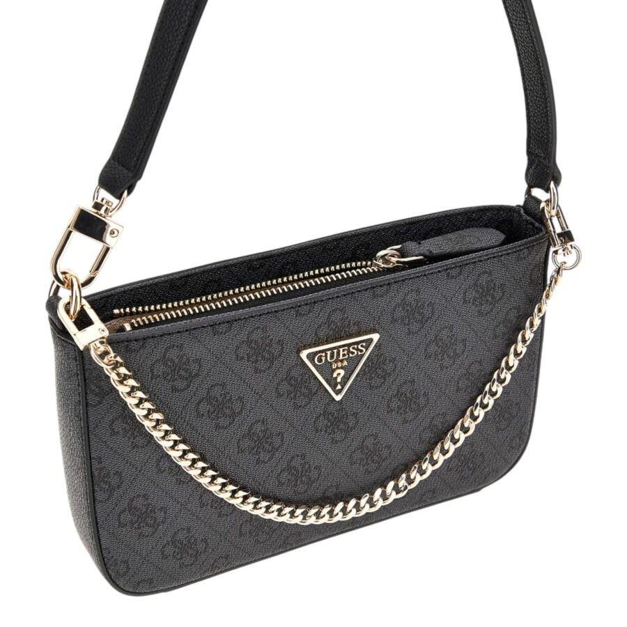guess noelle mini top zip shoulder coal logo hwbg787972022