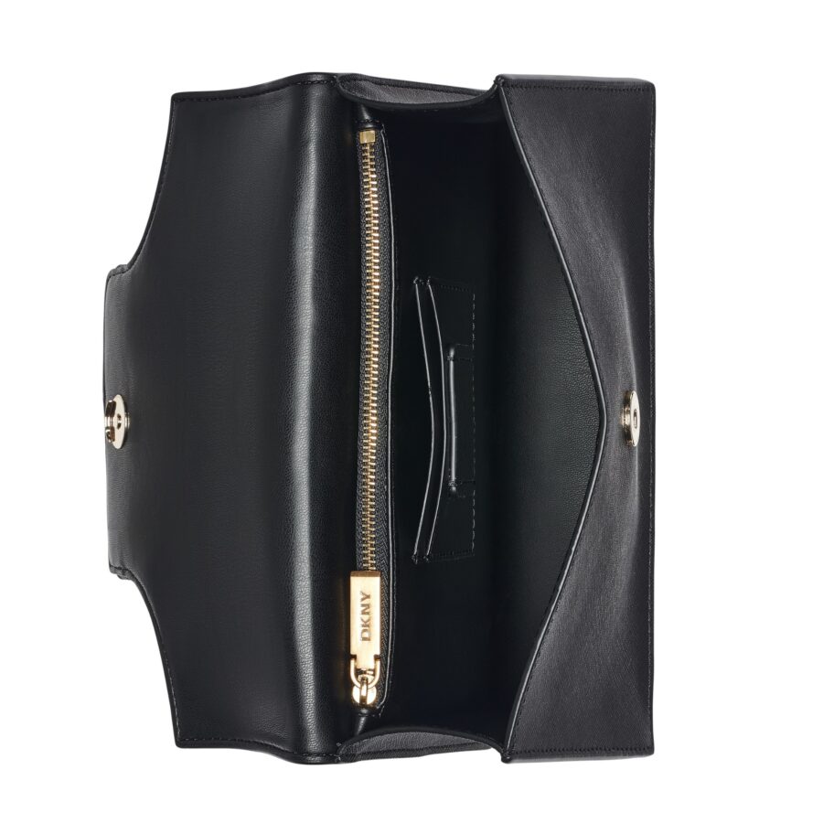 DKNY Avril Cross Body Leather Handbag BlackGold R51N1J3289