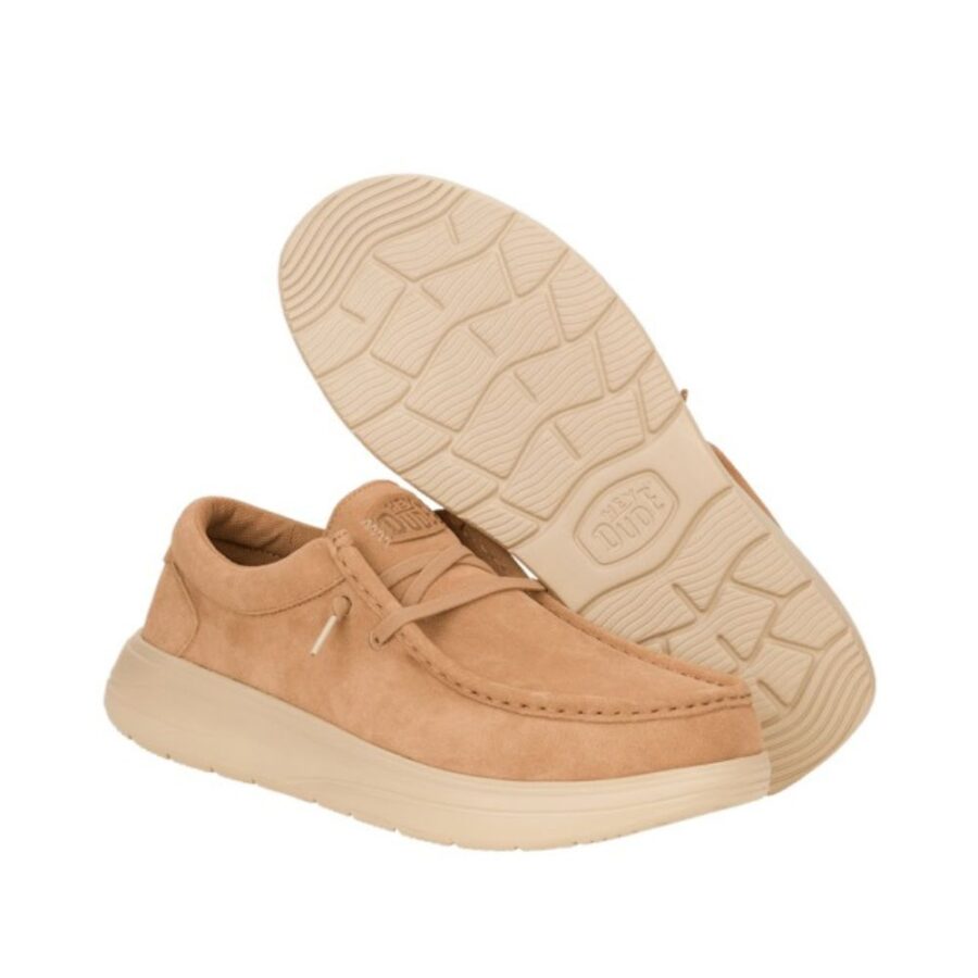 Hey Dude Wally Comfy Suede Loafer Stone GreySilver 4