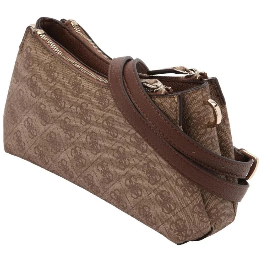 Guess Noelle II Mini 3 Comp Shoulder Xbody Latte Logo BG9672730 5 4