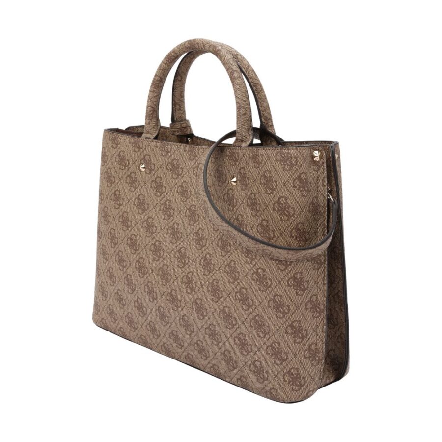 Guess Meridian II Girlfriend Satchel Latte Logo HWSG6974060 3 3