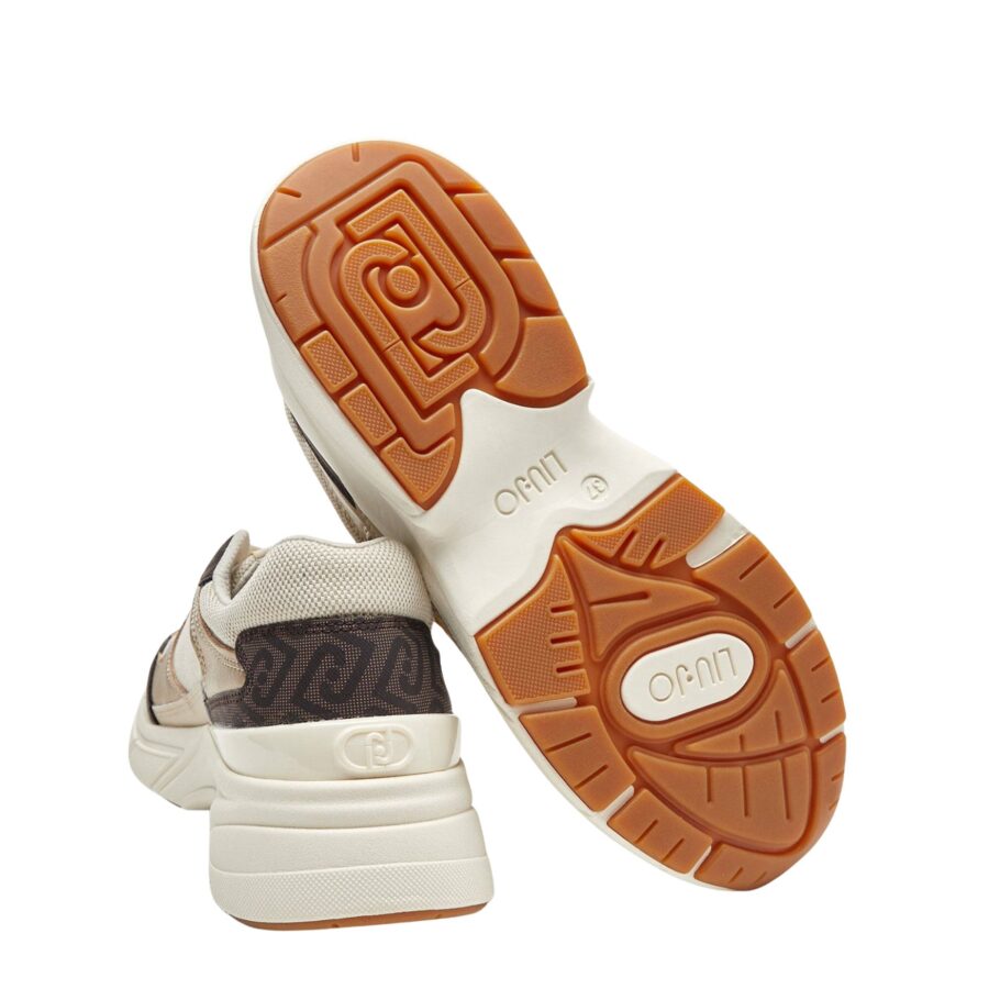 LIU JO Sport LJ 01 Sneaker Printed Leather Canvas BrownNatural LJ0SHBA6045PX831 6 1