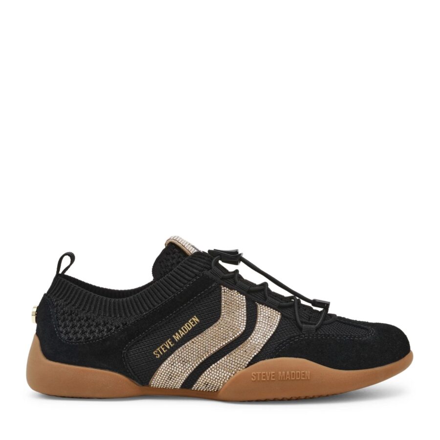 Steve Madden Biscotti R Leather Sneaker Sneaker 03002 BlackGold SH11005248 363