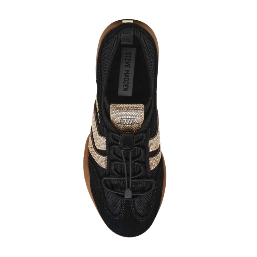 Steve Madden Biscotti R Leather Sneaker Sneaker 03002 BlackGold SH11005248 363 6 1