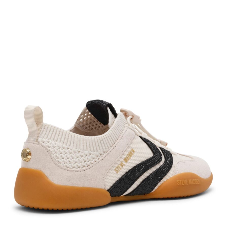 Steve Madden Biscotti R Leather Sneaker 03002 CreamBlack 11005248 C1K 3 5