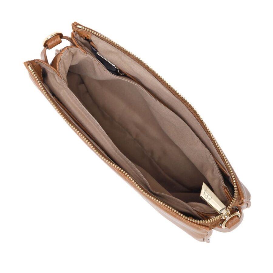 By Byblos Pisa Cross Body Handbag Tan BYBS60A14 3 2
