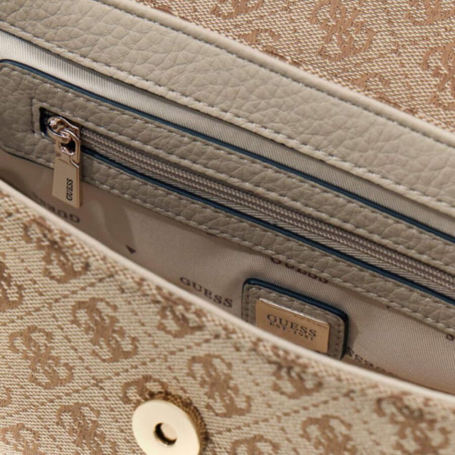 Guess Jessa Flap Crossbody Latte Logo JG836220 4 2