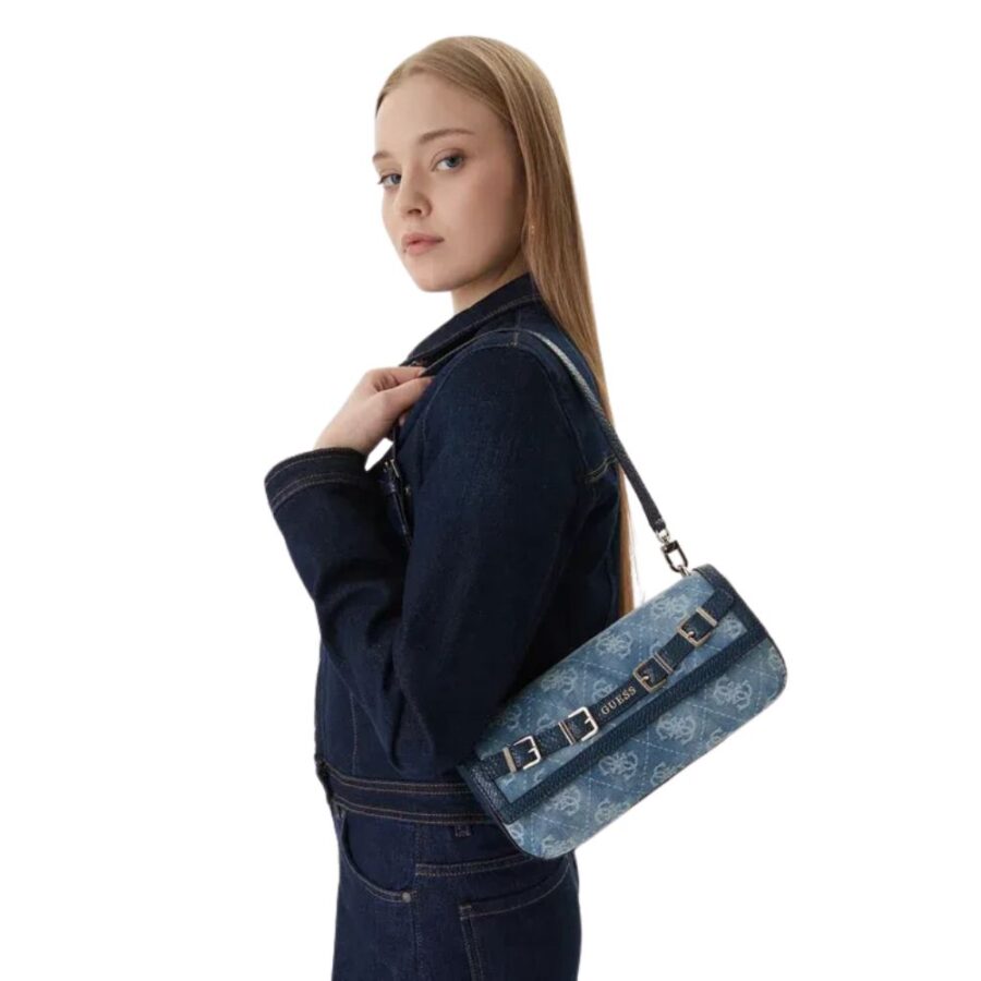 Guess Dovie Flap Shoulder Bag Denim Logo DG990919 3 4